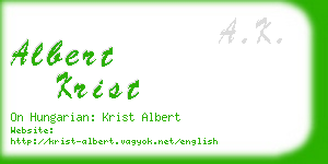 albert krist business card